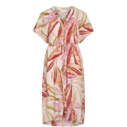 Vila Vilimia midi-jurk met v-hals en print
