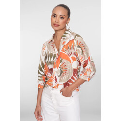 Geisha 63483 250 blouse dark orange green camel