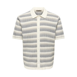 Only & Sons Onsleeds reg ss shirt knit noos ecru dessin