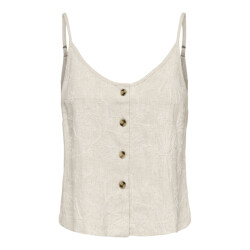 Only Onlsiesta linen bl emb singlet pnt beige