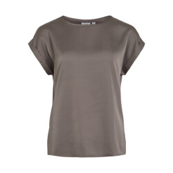 Vila Viellette ss satin top noos taupe
