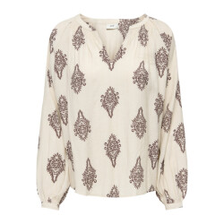 Jacqueline de Yong Jdyholly ls smock top wvn ecru dessin