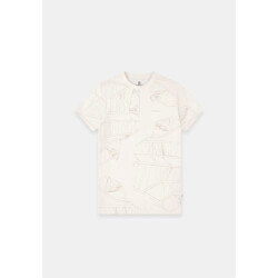 Gabbiano T-shirt korte mouw met allover print ecru dessin
