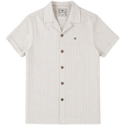 Gabbiano Blouse korte mouw met streepdessin ecru dessin