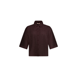 Studio Anneloes nyra broderie blouse 13997 8700 espresso