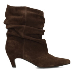 Poelman Ps hannah laarzen brown suede enkellaars met hak dames