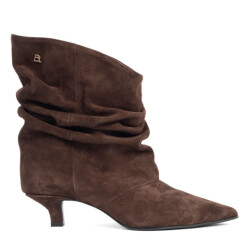 Babouche Jenna enkellaarzen dark brown enkellaars met hak dames
