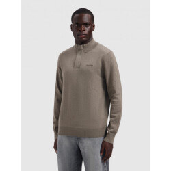Pure Path 26030807 75 heren trui taupe melange half zip p