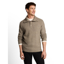 Tom Tailor Rib structure button troyer knit