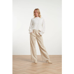 Smashed Lemon Taupekleurige textured wide leg trousers |