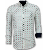 Tony Backer Overhemden slim fit tetris motief hemd