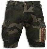 Bread & Buttons Korte broeken slim fit camouflage shorts